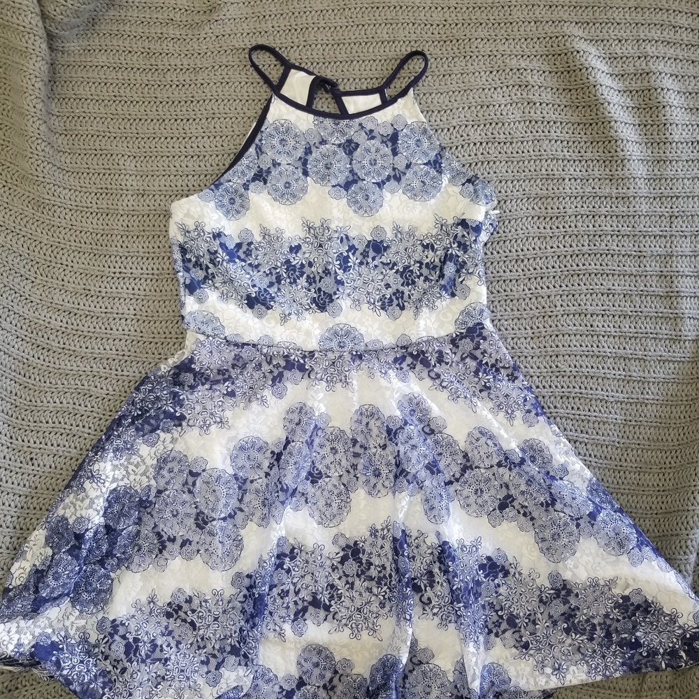 Lace High Neck Dress